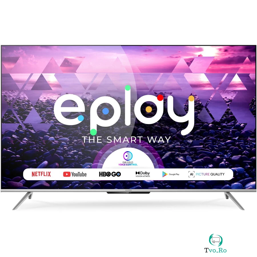 Allview Televizor Allview 50ePlay7100-U, 126 cm, Smart, 4K Ultra HD, LED, Clasa F, Argintiu la 1,211.24 lei ron