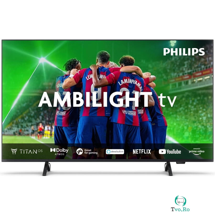 Philips Televizor Philips Ambilight tv LED 43PUS8319, 108 cm, Smart TV, 4K Ultra HD, Clasa G, 3840 x 2160 pixeli, Negru