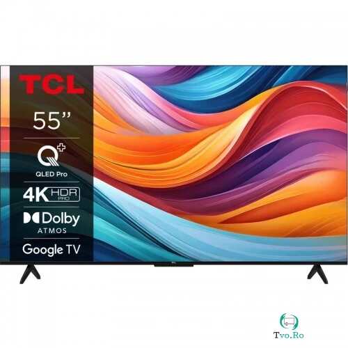 TCL Televizor QLED TCL Smart 55T7B Seria T7B, 55inch, Ultra HD 4K, Negru la 1,448.99 lei ron