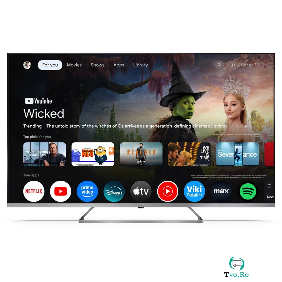 Sharp Televizor Sharp 55JP7265E 55 (139cm), Smart TV, 4K Ultra HD, QLED MiniLED, Google TV, Negru