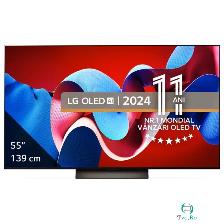LG Televizor LG OLED evo 55C41LA, 139 cm, Smart, 4K Ultra HD, 100 Hz, Clasa G (Model 2024), Negru