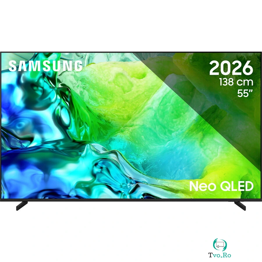 Samsung Televizor Samsung MiniLED Neo QLED 55QN80H, 138 cm, Smart, 4K Ultra HD, 144 Hz, Clasa E(Model 2026), Negru la 4,598.99 lei ron