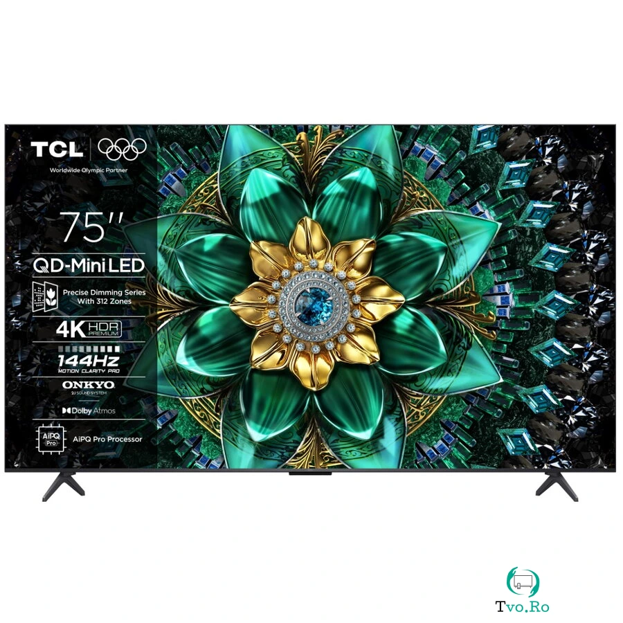 TCL Televizor TCL Mini LED 75Q6C, 189 cm, Smart Google TV, 4K Ultra HD, (Model 2025), Negru