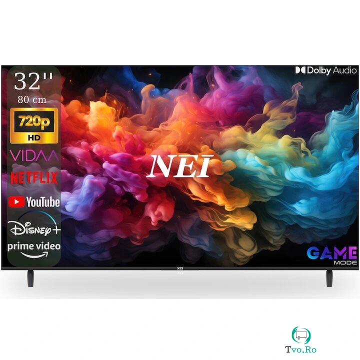 Nei Televizor NEI LED 32NE4901, Diagonala 80 cm, Rezolutie 1366 x 768, Smart, HD, Clasa E, Negru