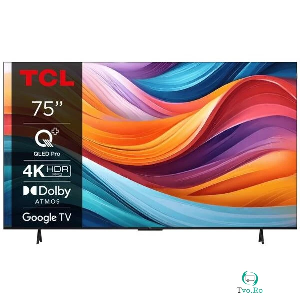 TCL Televizor QLED TCL 190 cm (75) 75T7B, Ultra HD 4K, Smart TV, WiFi, CI la 3,469.99 lei ron