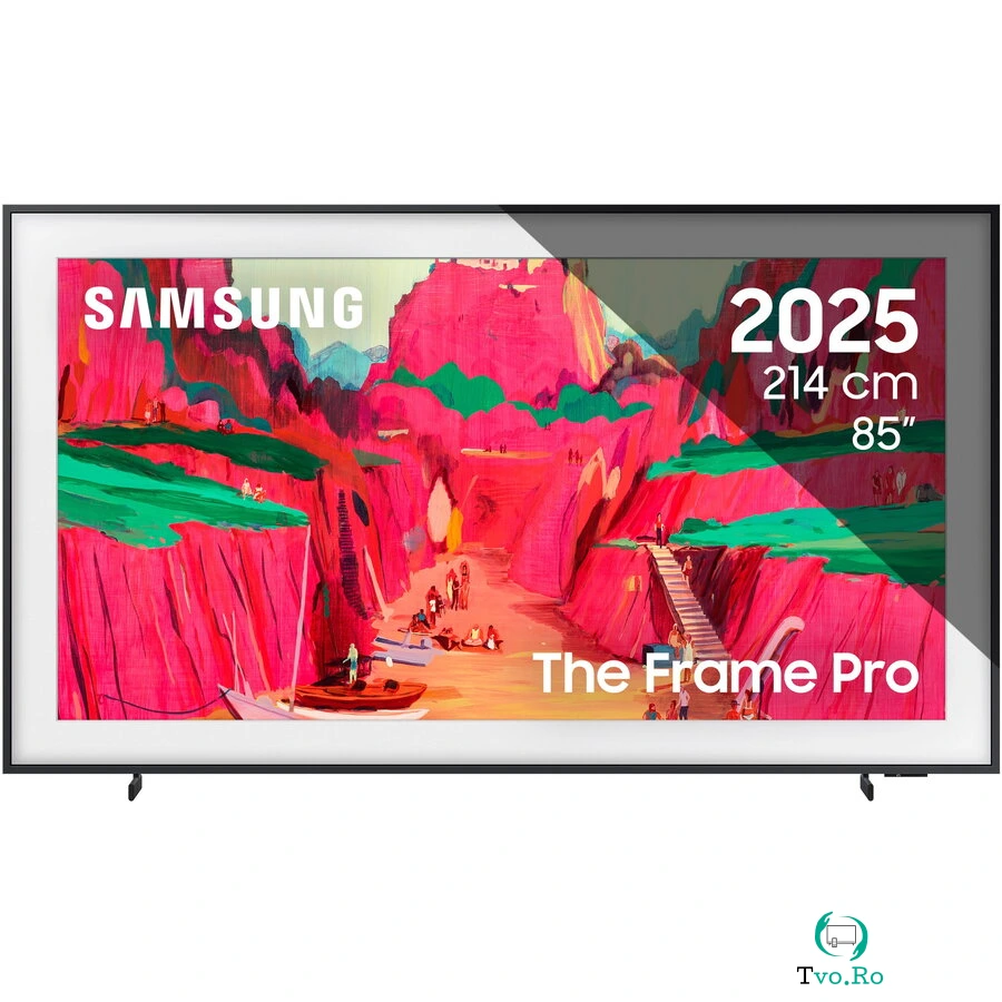 Samsung Televizor Samsung Neo QLED The Frame Pro 85LS03FW, 214 cm, Smart, 4K Ultra HD, Clasa G (Model 2025), Negru